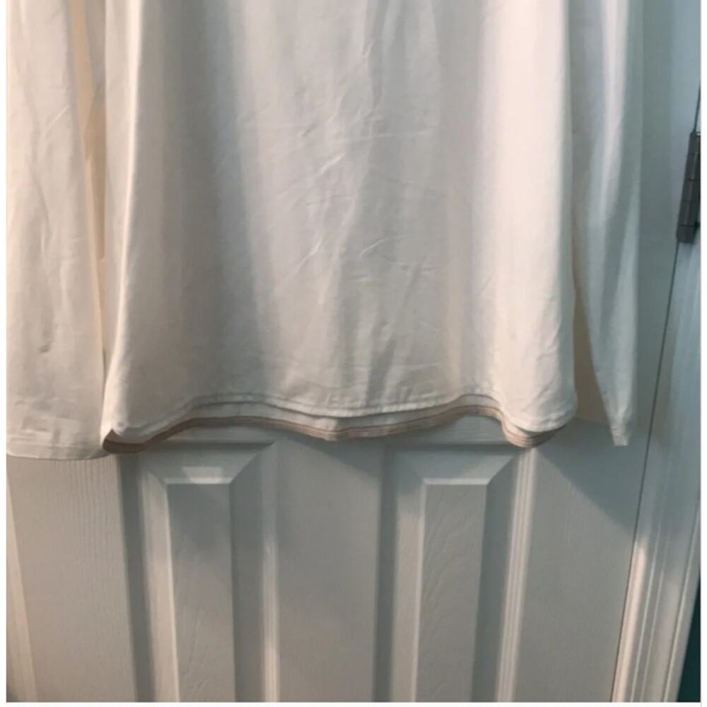 NEW! Lafayette 148 New York Stretch Cotton Tee in WHITE (L) - Picture 7 of 13